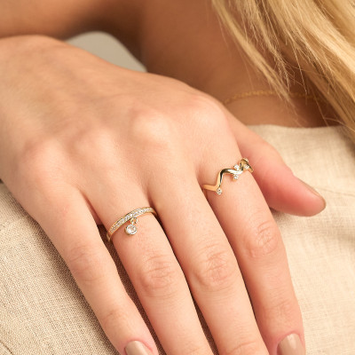 Anel Bia Banho Ouro 18k