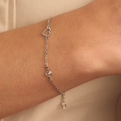 Pulseira Edin Banho Ródio Branco