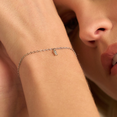 Pulseira Evans Banho Ródio Branco