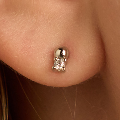 Brinco Stelli Banho Ródio Branco