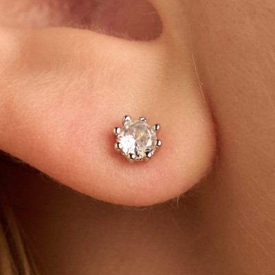 Brinco Lunna Banho Ródio Branco