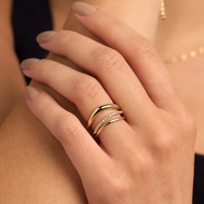 Anel Carolina Banho Ouro 18k