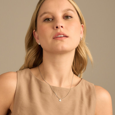 Colar Mel Banho Ródio Branco