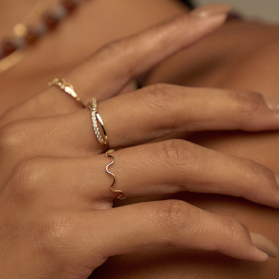 Anel Ollie Banho Ouro 18k