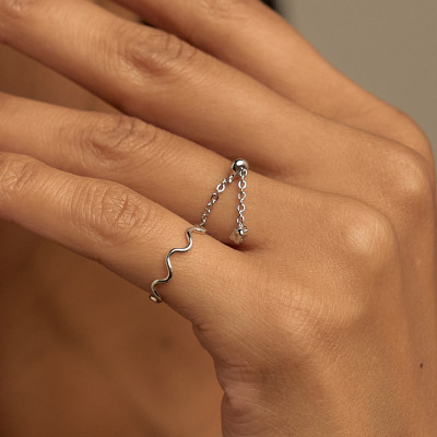 Anel Sophie Banho Ródio Branco