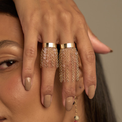 Anel Noor Banho Ouro 18k