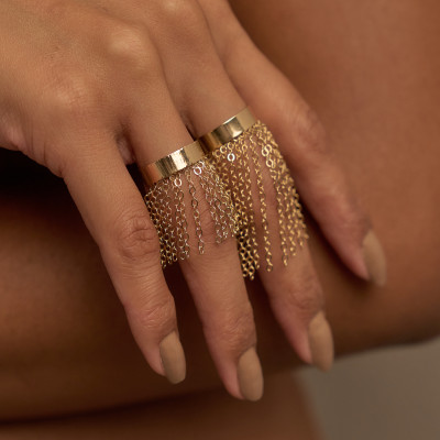 Anel Mina Banho Ouro 18k