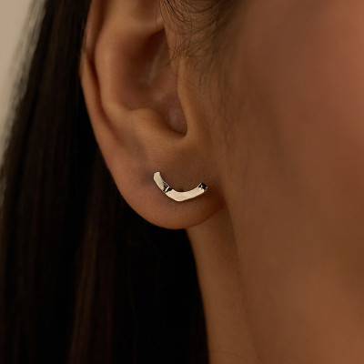 Brinco Rae Banho Ródio Branco