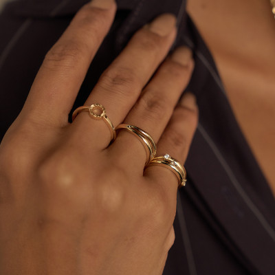 Anel Amelia Banho Ouro 18k