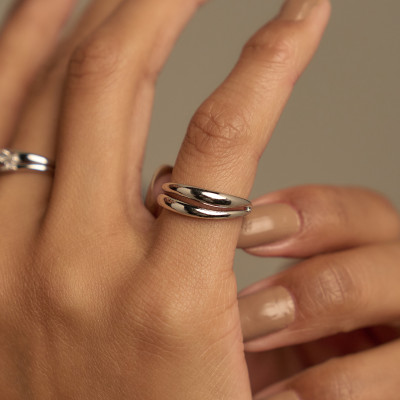 Anel Samantha Banho Ródio Branco