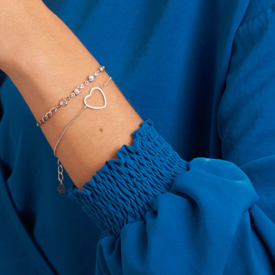 Pulseira Wilma Banho Ródio Branco