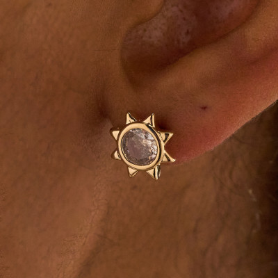 Brinco White Banho Ouro 18k