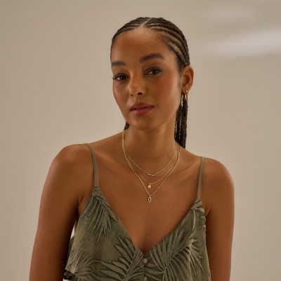 Colar Chevalier Banho Ouro 18k