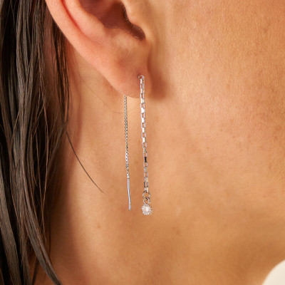 Brinco Belle Banho Ródio Branco