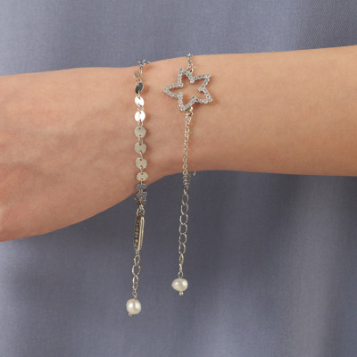 Pulseira Rubia Banho Ródio Branco