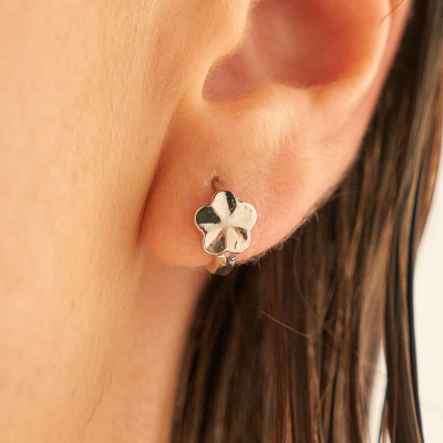 Brinco Filipa Banho Ródio Branco 