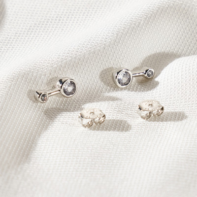 Brinco Carol Banho Ródio Branco