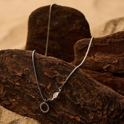 Colar Iba Banho Ródio Branco