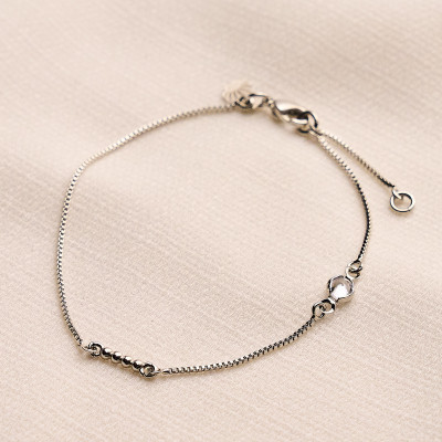 Pulseira Evans Banho Ródio Branco