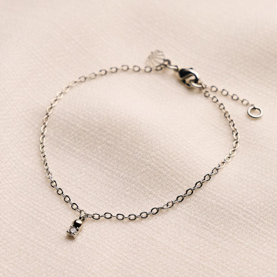 Pulseira Evans Banho Ródio Branco