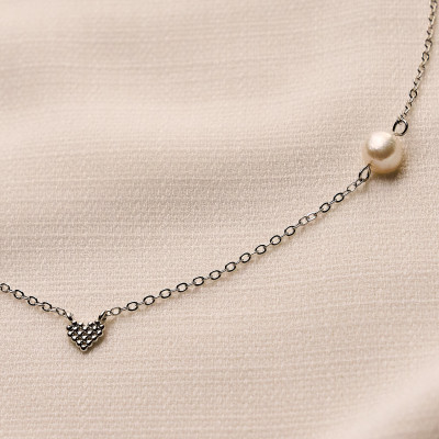 Colar Burdy Banho Ródio Branco