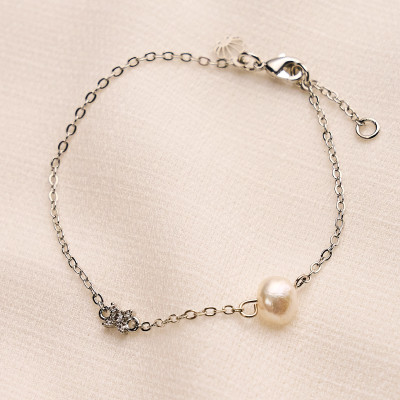 Pulseira Visla Banho Ródio Branco