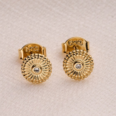 Brinco Sol Banho Ouro 18k