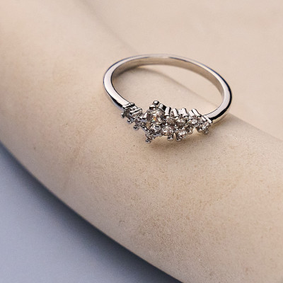 Anel Valen Banho Ródio Branco