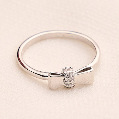 Anel Clara Banho Ródio Branco