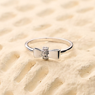 Anel Clara Banho Ródio Branco