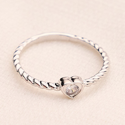 Anel Olivia Banho Ródio Branco