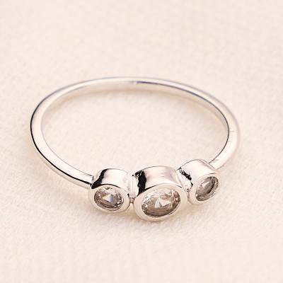 Anel Eliza Banho Ródio Branco