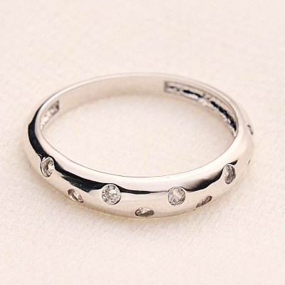 Anel Nina Banho Ródio Branco