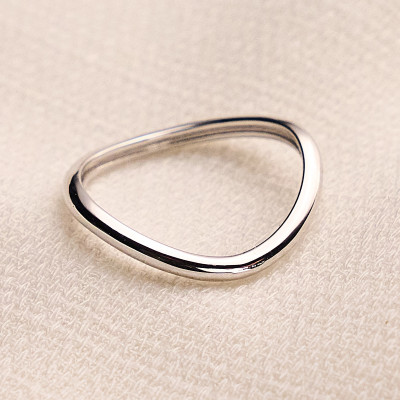 Anel Carolina Banho Ródio Branco