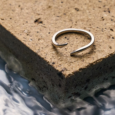 Anel Luna Banho Ródio Branco