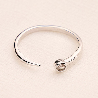 Anel Jessi Banho Ródio Branco