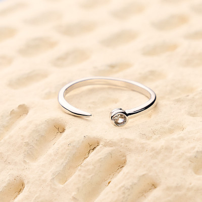 Anel Jessi Banho Ródio Branco