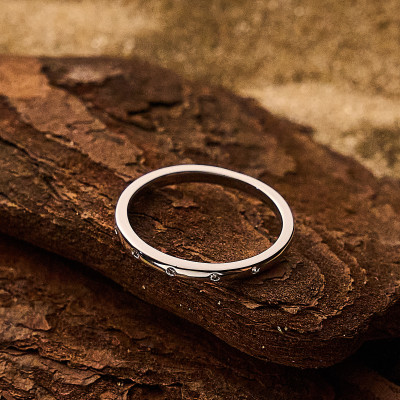 Anel Lia Banho Ródio Branco