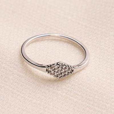 Anel Carla Banho Ródio Branco