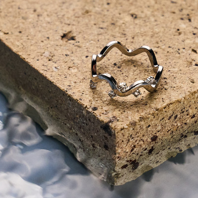 Anel Bebel Banho Ródio Branco