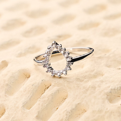 Anel Pri Banho Ródio Branco