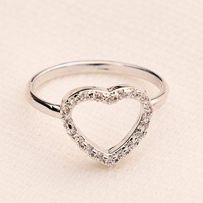 Anel Jaque Banho Ródio Branco