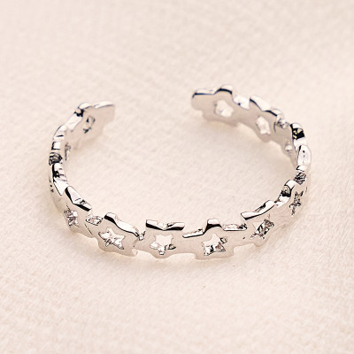 Anel Clara Banho Ródio Branco