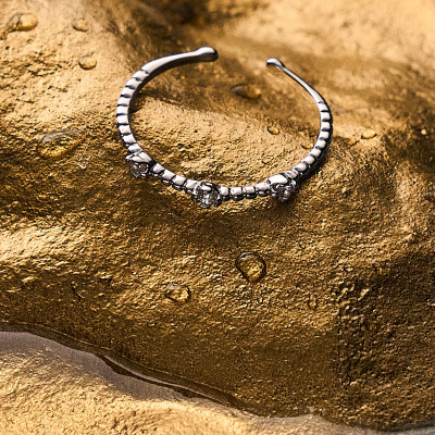 Anel Bibi Banho Ródio Branco