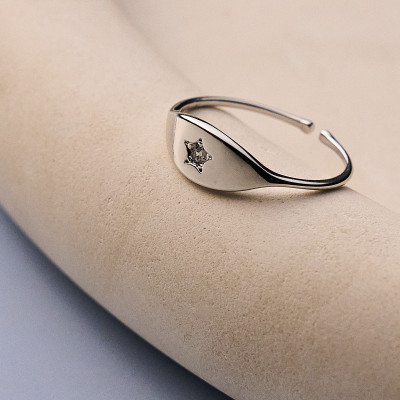 Anel Livia Banho Ródio Branco