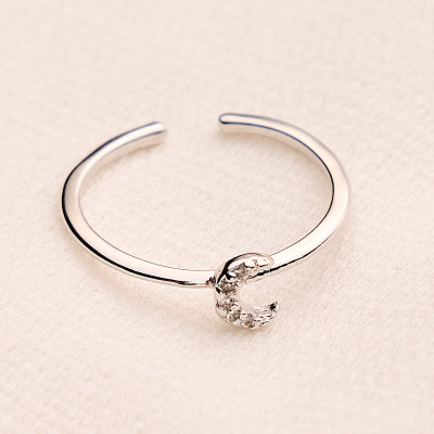 Anel Mariana Banho Ródio Branco