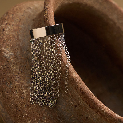 Anel Mina Banho Ródio Branco