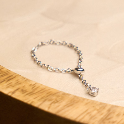 Anel Sophie Banho Ródio Branco