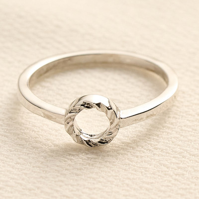 Anel Amelia Banho Ródio Branco