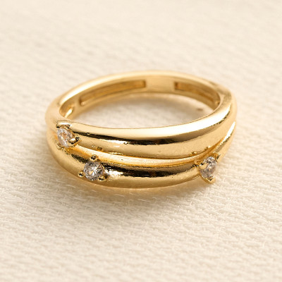 Anel Carol Banho Ouro 18k